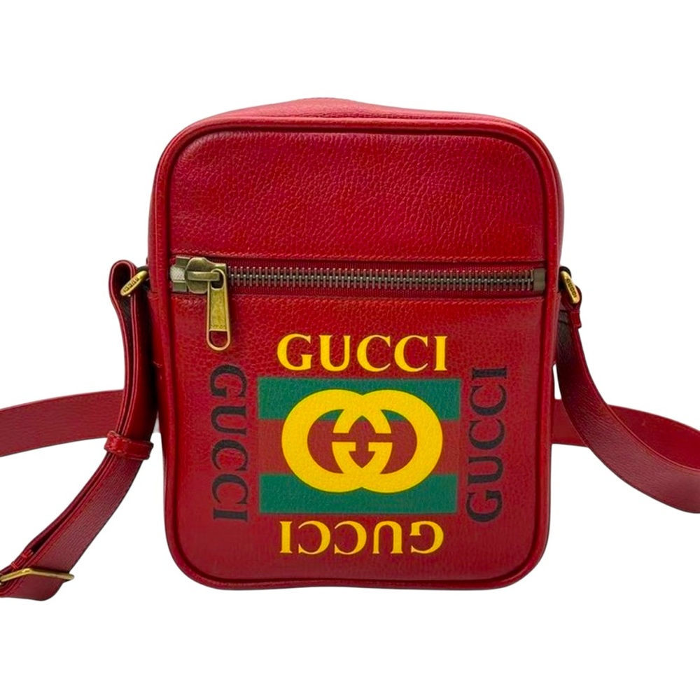 128 Preloved Gucci Cripto Print Messenger